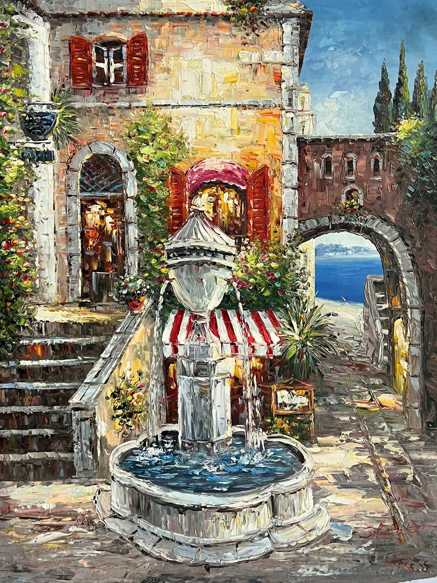 Italian Fountain 36 x 48