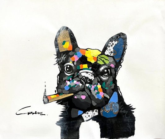 Frenchie Smoking 20 x 24