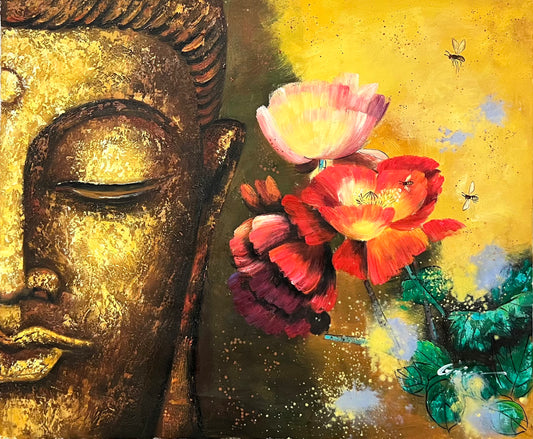 Buddha with Lotus 20 x 24