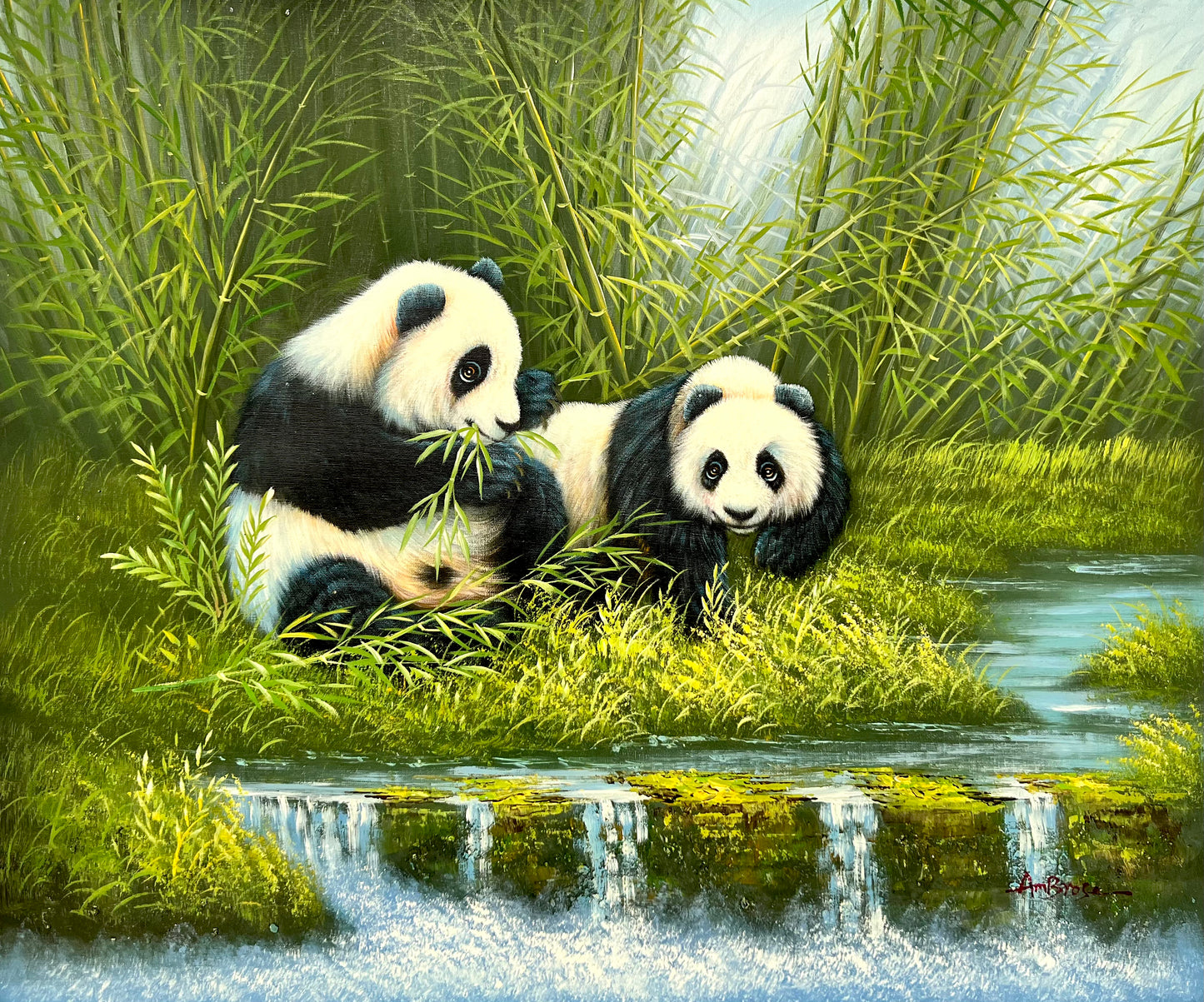 Playful Pandas 20 x 24